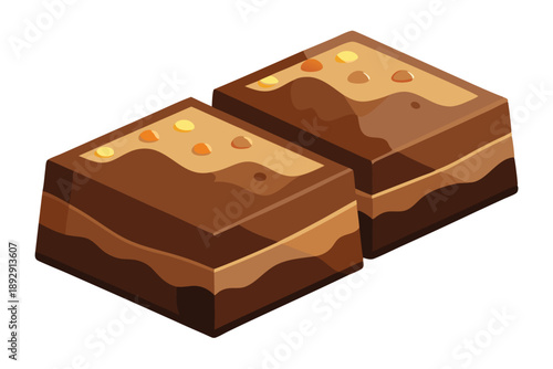 brownies vector on white background