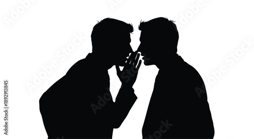 Silhouetted couple embracing in a tender intimate moment of affection