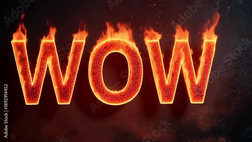 Fire effects create bold wow sign for special event in bright colors