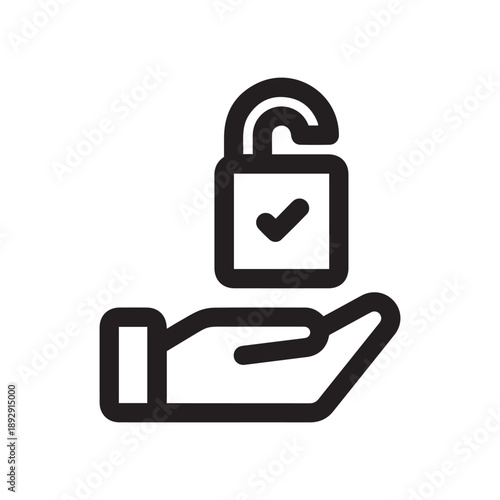 Permission Line Icon. Single icon, line vector icon
