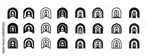 Collection of padlock icons in various designs and styles