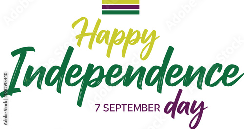 Happy Independence Day September 7th vector illustration with green and yellow brush script typography for Brazil national holiday.