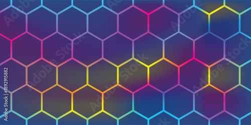 White 3d hexagonal technology vector abstract background. Blue bright energy flashes under hexagon in modern technology futuristic background vector illustration. White honeycomb texture grid.