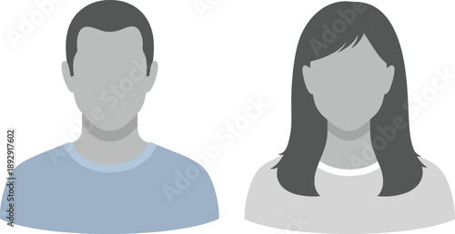 Gray silhouette man and woman faceless