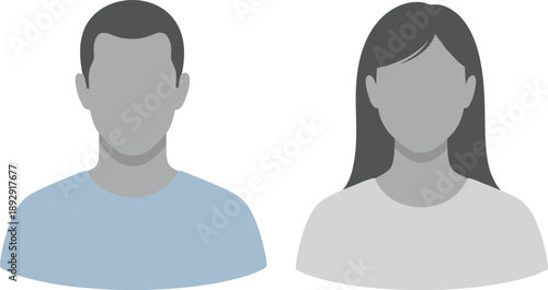 Gray silhouette man and woman faceless 1