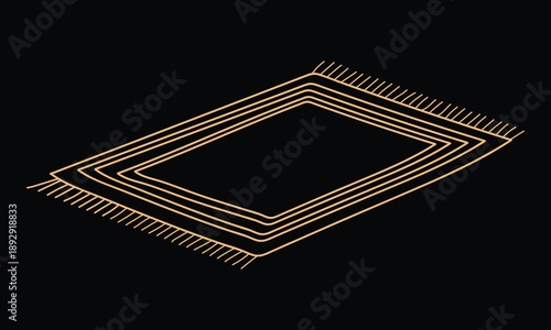 Abstract golden rectangle isolated on white background, Vector