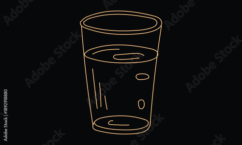 Empty glass on black background isolated on white background, Vector