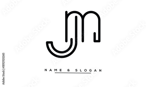MJ, JM Abstract Letters Logo Monogram