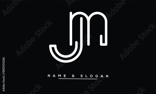 MJ, JM Abstract Letters Logo Monogram