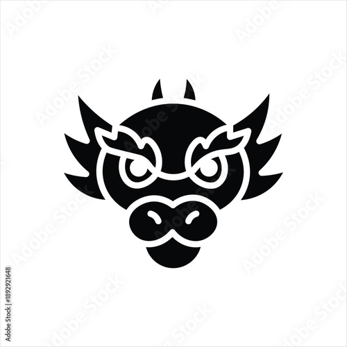 Angry dragon head logo design