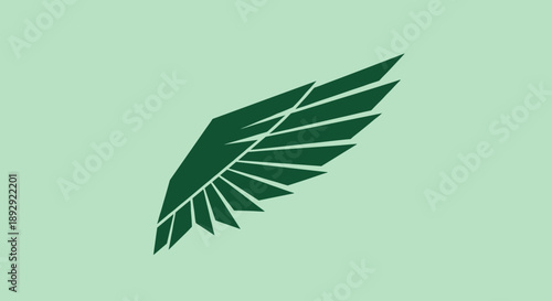Green Wing Graphic Design Element.