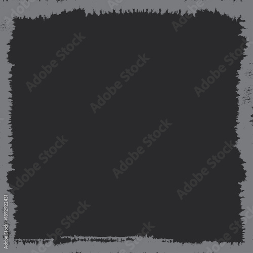 Vinyl record paper overlay vector template. Faded paper edges. Realistic image of an aged album music cover. Frame with worn, used edges.