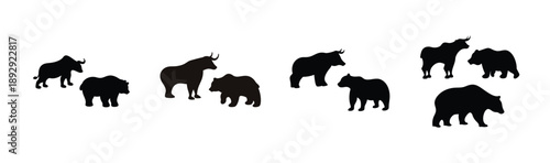 Silhouettes of elephants walking Vector, illustration
