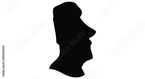 Moai statue profile view from easter island a striking silhouette
