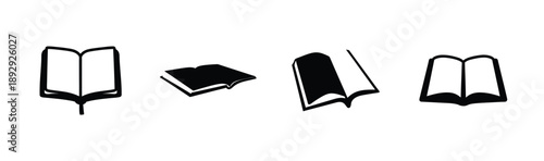 Four open books Vector, illustration