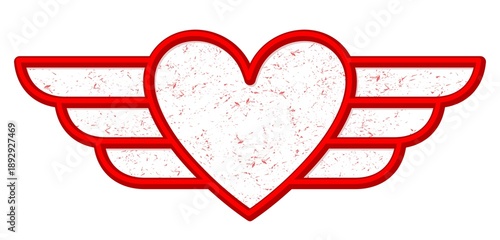 The red heart symbol with wings.