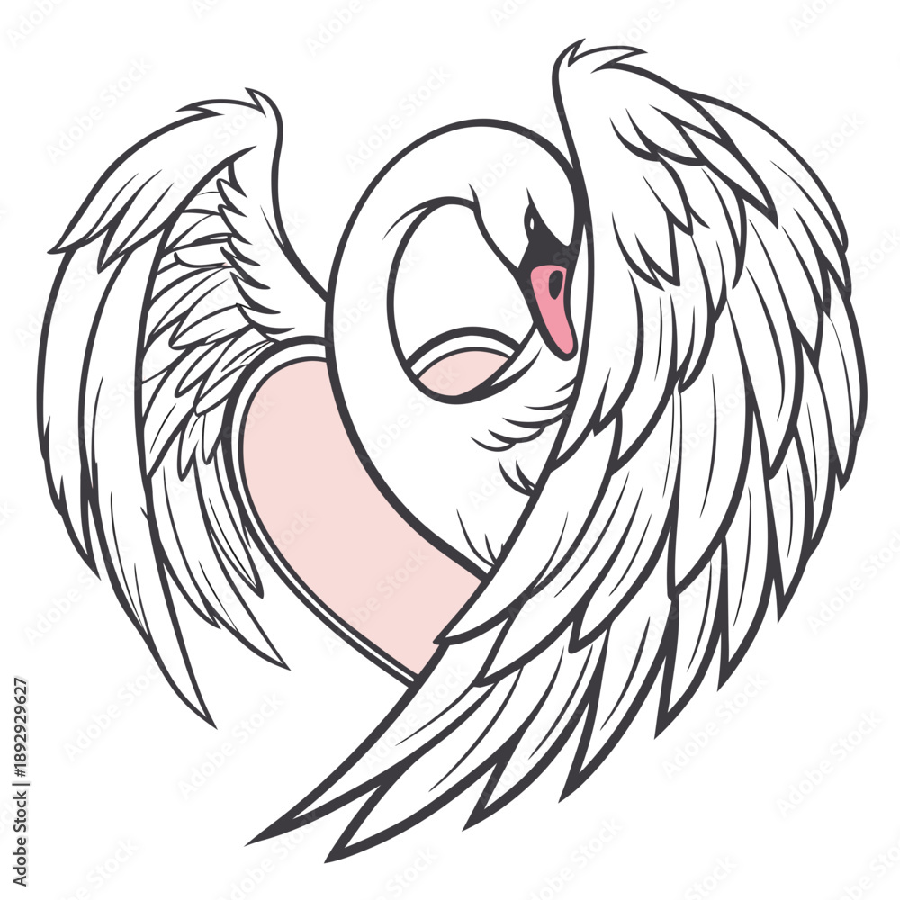 Φωτογραφία Graceful vector art of feathered wings elegantly embracing a heart, symbolizing protection, love, and cherished devotion