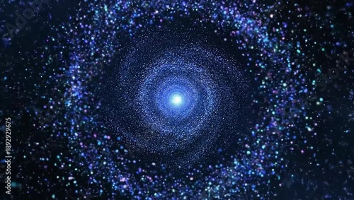 Celestial Vortex: Gaze into the mesmerizing depths of a celestial vortex, where shimmering stardust spirals towards an unknown center, an illustration of the cosmos’s mysteries.