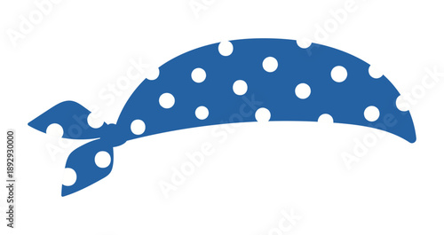 Tied bandana, neckerchief isolated isolated on transparent background. Hand drawn flat vector illustration. Kids nautical design clip art, accessory, naval uniform, clothes element