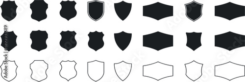 Shield icons collection security protection symbols graphic design elements