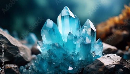 Aquamarine Gem Crystal Quartz Mineral Geological Background