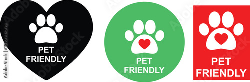 Pet Friendly sticker . Pet Friendly label . Badge icon 
