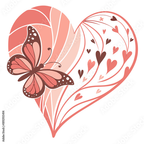 Artistic heart shape composed of flowing watercolor gradients, offering a soft and blended aesthetic