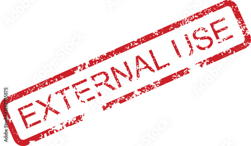 Tableau sur toile Red stamp graphic reading 'External Use' implying limited access or designated p