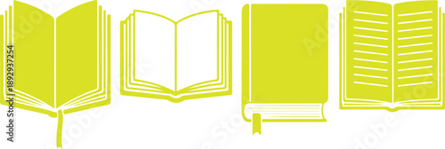 Collection of open books Vector, illustration