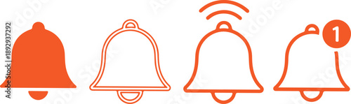 Sequence of notification bells Vector, illustration