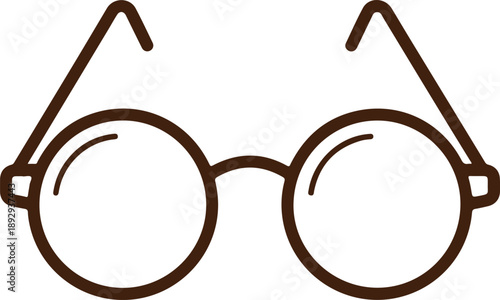 Simple round eyeglasses Vector, illustration