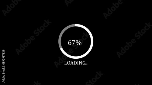 Seamless minimalist progress circle. Loading screen animation for UX and UI design. White dot loading circle animation. User experience UI element for digital projects.