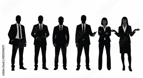 Silhouettes of Business Professionals in Suits woman
