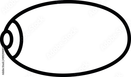 Simple minimalist line art human eye icon representing vision and observation in a clean graphic style