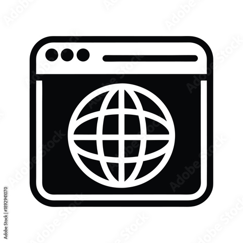 web browser tab icon vector illustration