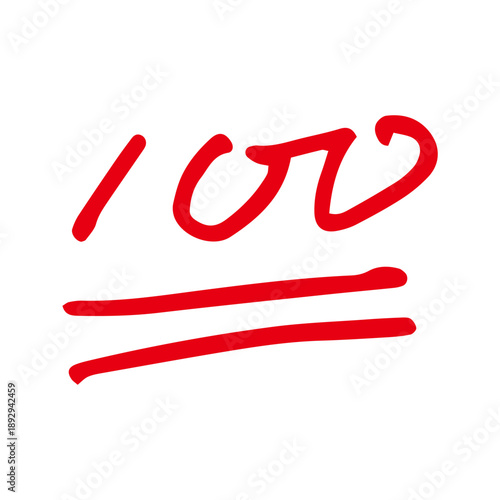 満点を表す手書きの100点マークイラスト