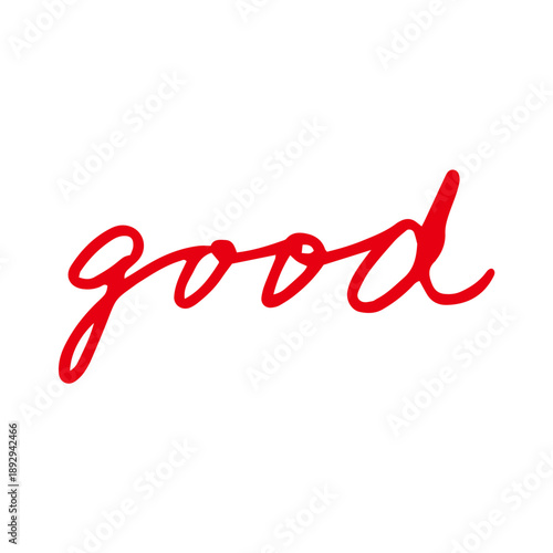 手書きのgood文字　評価や肯定を表すシンプルなイラスト