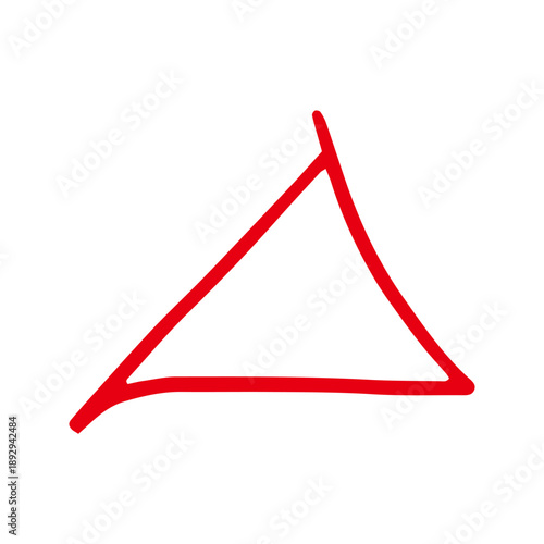 赤ペンで書いた三角形マーク