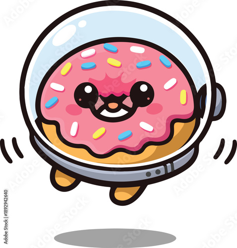 Cute Donut Astronaut Kawaii Cartoon Character