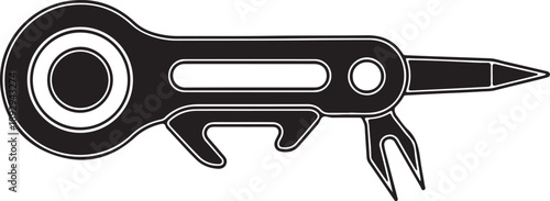 Black silhouette of a spray bottle isolated on transparent background