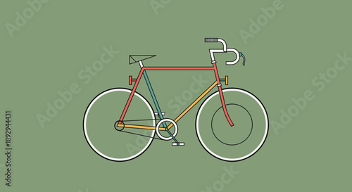 Minimalist illustration of a vintage road bicycle.