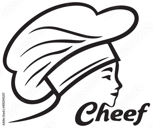 Chef Logo Design – Stylish Black and White Chef Hat Vector .