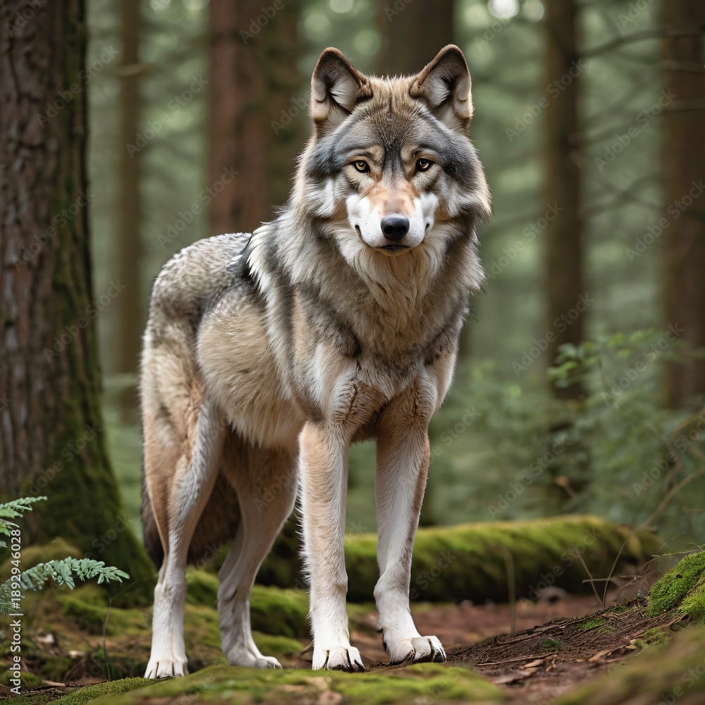 Obraz premium gray wolf canis lupus