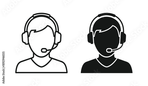 Two customer service representatives wearing headsets for communication