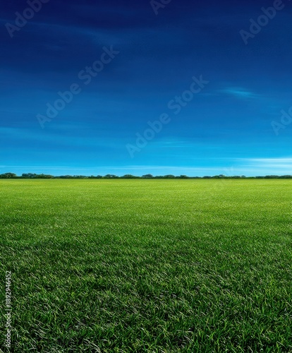 Green grass field under blue sky during daytime with horizon line