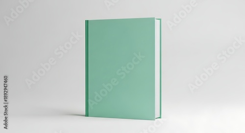Wallpaper Mural A minimalist teal hardcover book standing vertically on a white surface. Torontodigital.ca