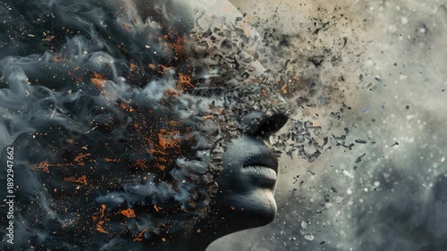 Video A person with a mysterious smoke cloud emerging from their head