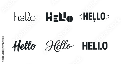 Harmonious Lettering Grid. Minimal greeting text design. Set lettering. harmonious lettering variations of the same emblematic concept, each with different