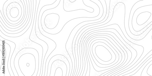 Elevation contour line map illustration on white paper texture