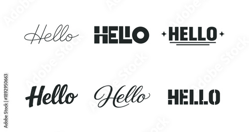 Harmonious Lettering Grid. Minimal greeting text design. Set lettering. harmonious lettering variations of the same emblematic concept, each with different